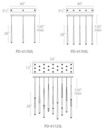Modern Forms Cascade LED 23-Light Linear Chandelier in Polished NickelBy Modern Forms