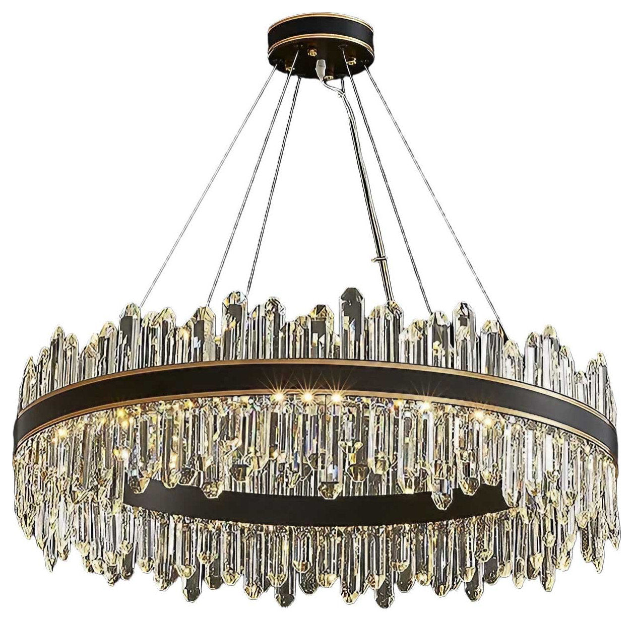 Ingria | Modern Ring LED Crystal Chandelier for Living Room, Dining Room, Dia31.4"By Miron Demid LLC