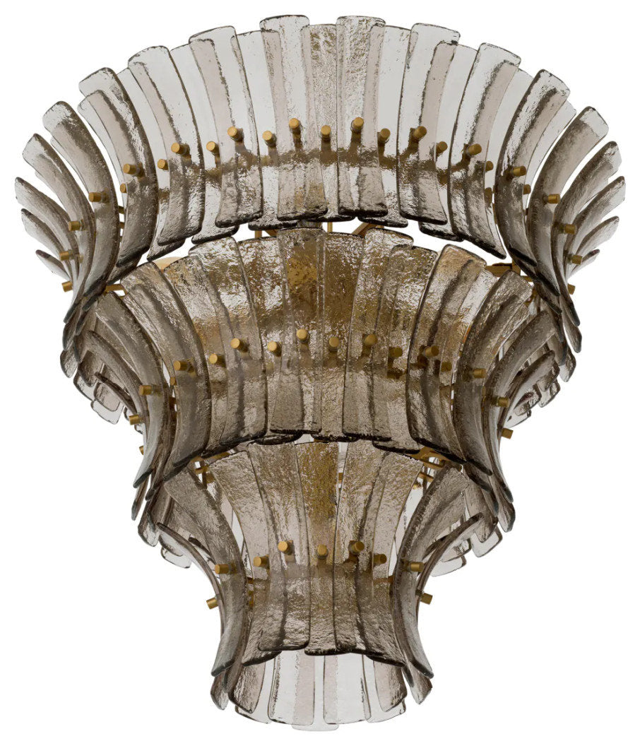 Glass Tiered Chandelier, Eichholtz Toscano, Smoke GlassBy OROA - Furniture