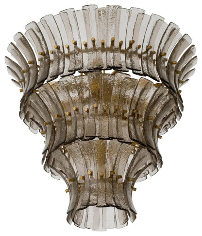 Glass Tiered Chandelier, Eichholtz Toscano, Smoke GlassBy OROA - Furniture