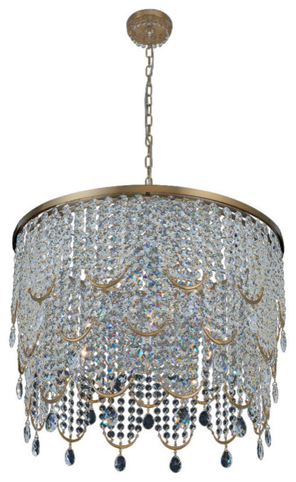 Winter Brass Seven Light Pendant from the Vezzo CollectionBy Allegri Crystal by Kalco Lighting