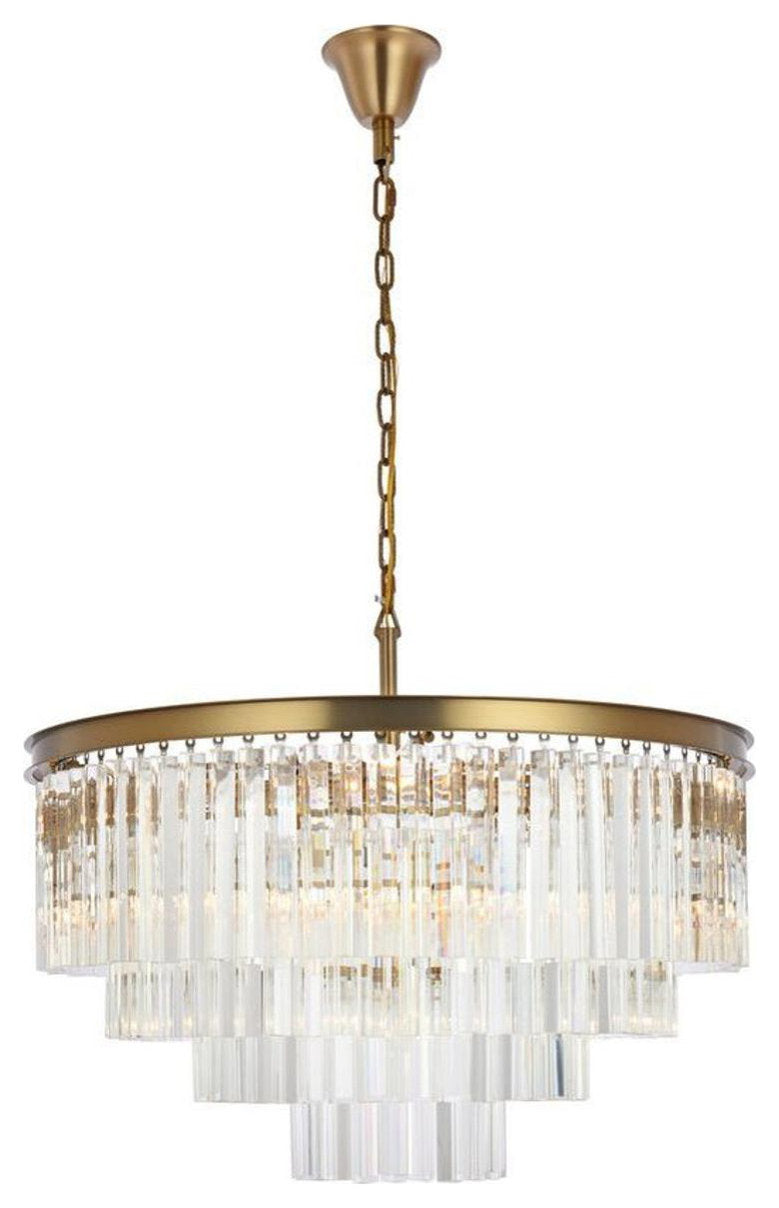 Sydney 17 Light Chandelier, Clear, Satin GoldBy Elegant Furniture & Lighting