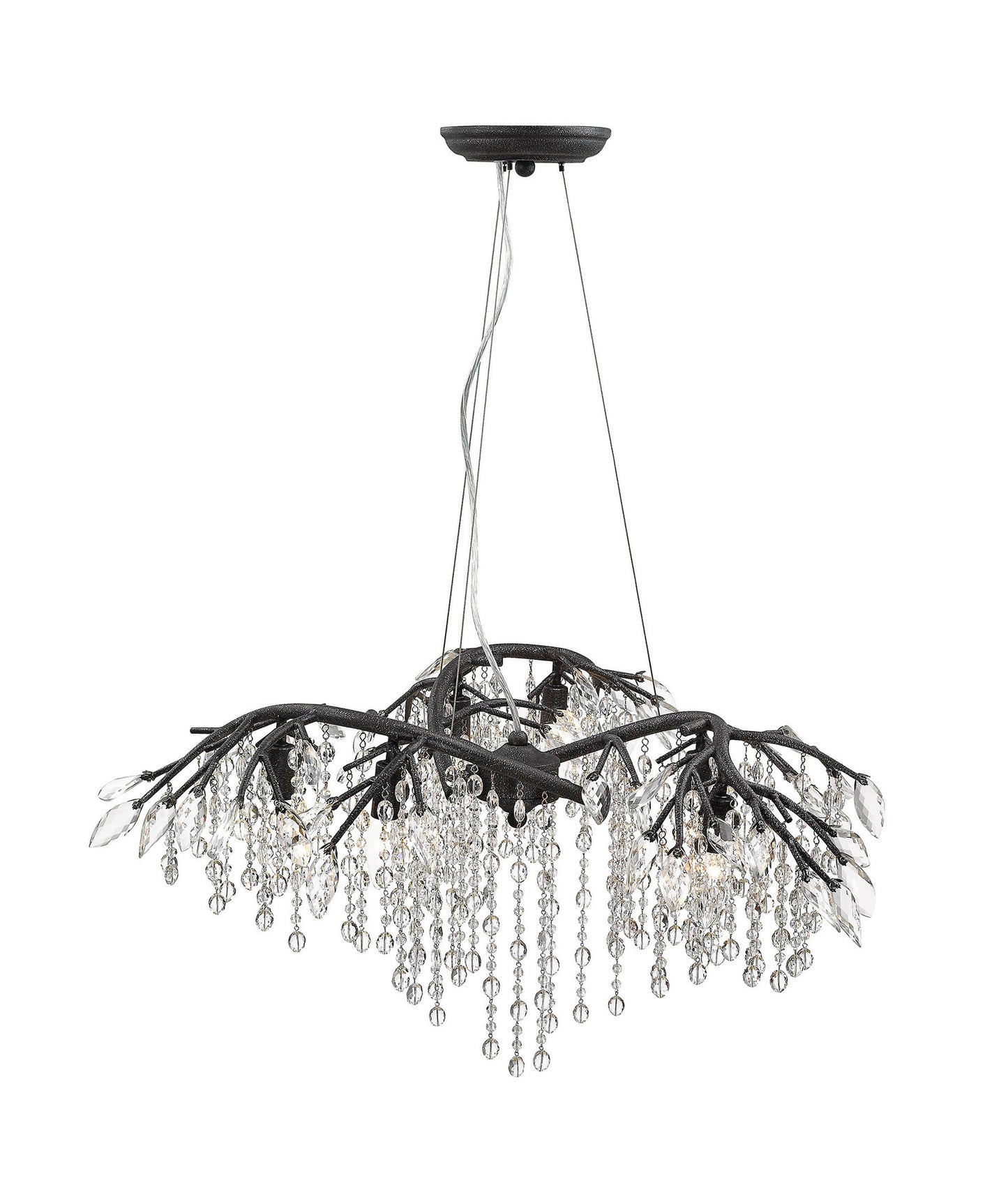 Golden Lighting 9903-6 Autumn Twilight 6 Light 31"W Crystal - Black IronBy Golden Lighting