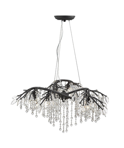 Golden Lighting 9903-6 Autumn Twilight 6 Light 31"W Crystal - Black IronBy Golden Lighting