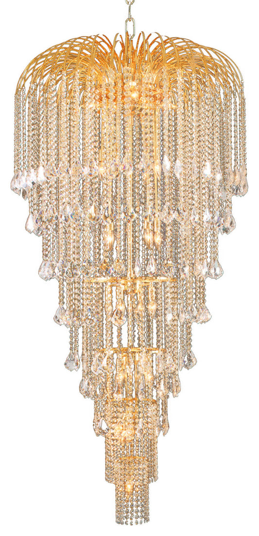 Artistry Lighting Falls Collection Hanging Crystal Chandelier 36x70, GoldBy Artistry Lighting