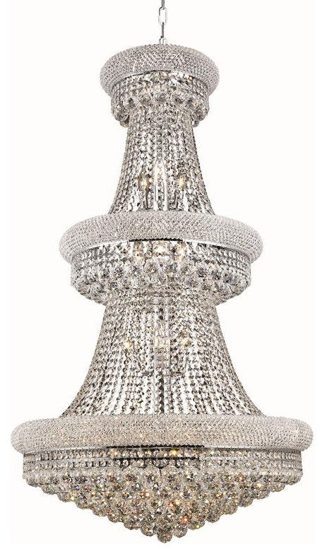 Primo 32 Light Chandelier in Chrome with Clear Royal Cut CrystalBy Elegant Furniture & Lighting