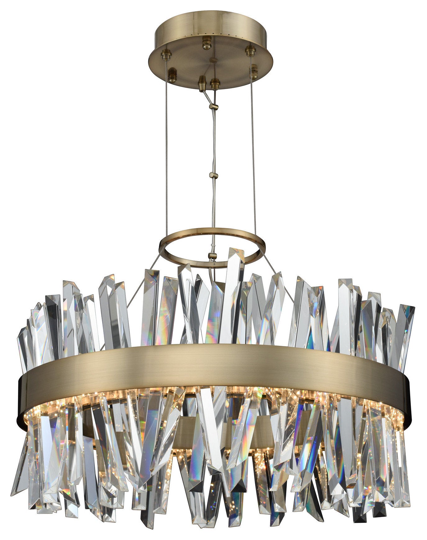 Glacier 25" LED Round PendantBy Allegri Crystal by Kalco Lighting