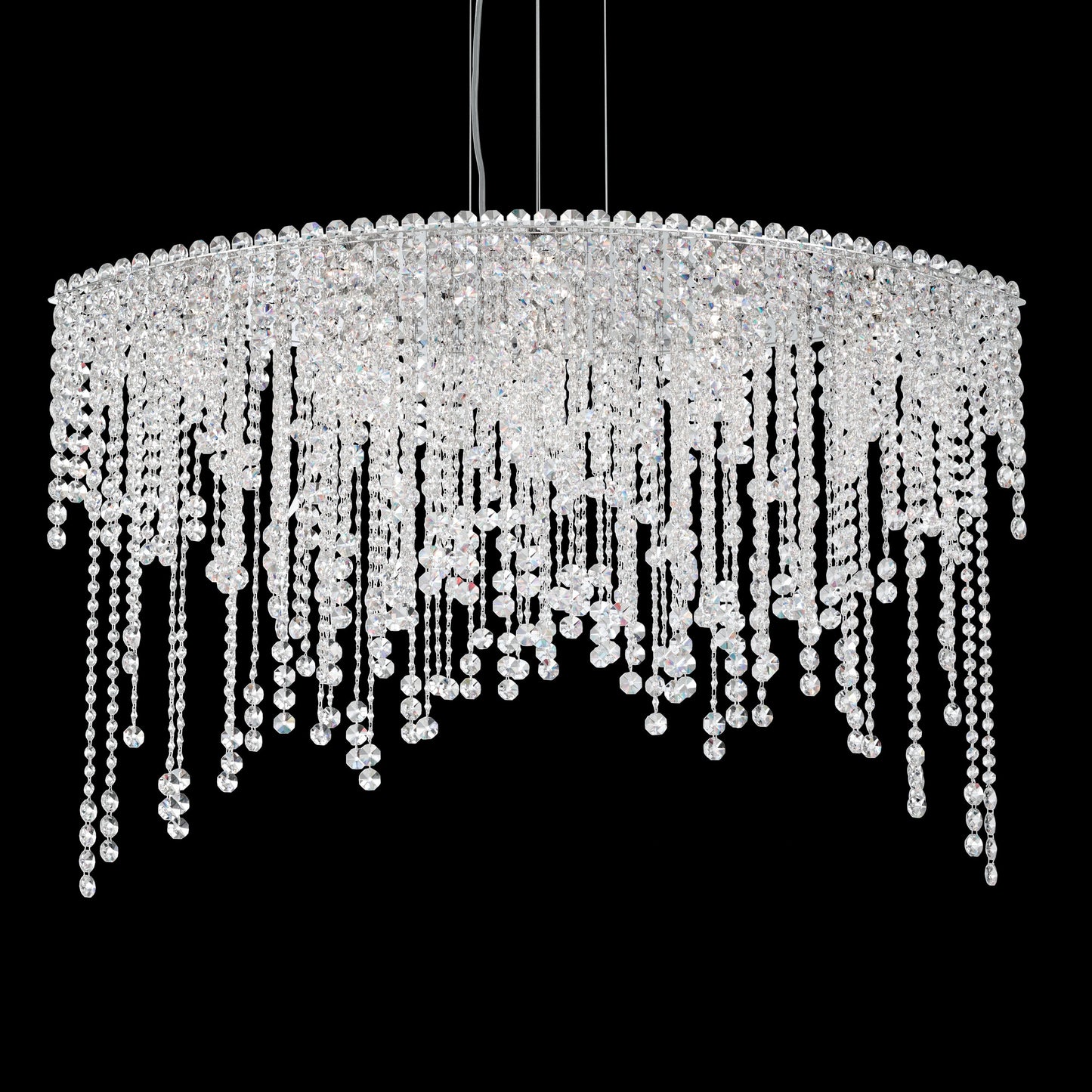 Chantant 8-Light Pendant in Stainless Steel With Clear Heritage CrystalBy Schonbek