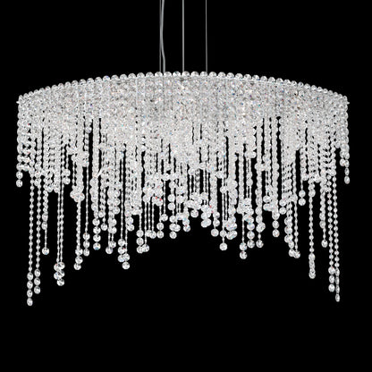 Chantant 8-Light Pendant in Stainless Steel With Clear Heritage CrystalBy Schonbek