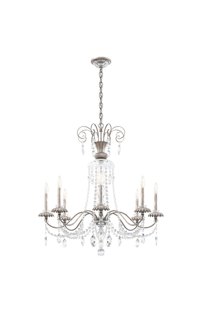 Schonbek At1008N-48H 8 Light Crystal Chandelier, Antique SilverBy Schonbek