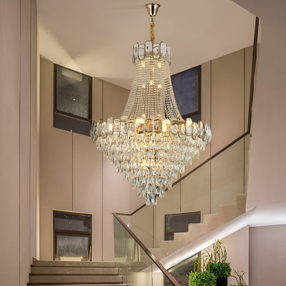 Roure | Large Classic Luxury Staircase Crystal Chandelier, 31.5"By Miron Demid LLC