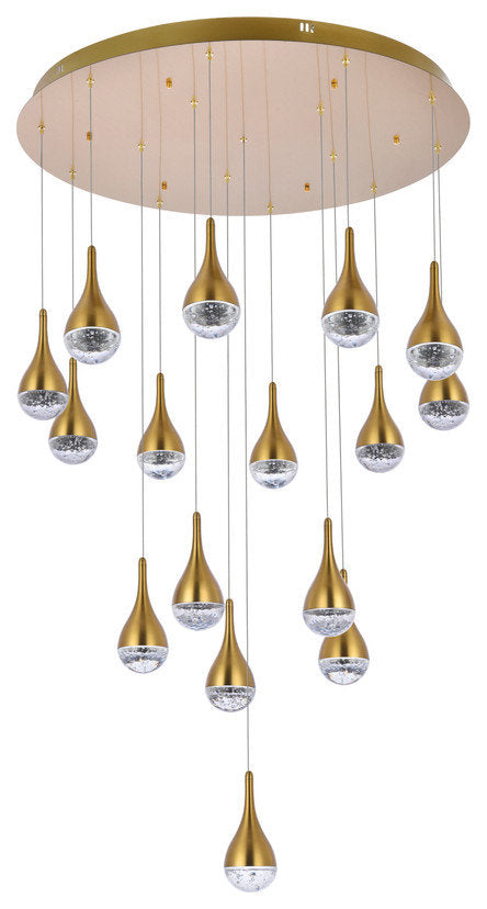 Elegant Lighting Amherst 36" Led Chandelier in Satin GoldBy Elegant Furniture & Lighting