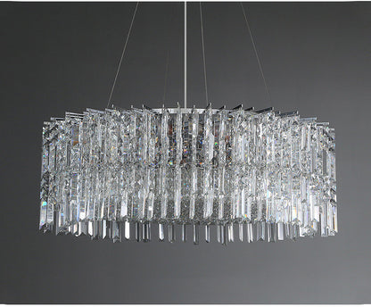 Ischia di Castro | Modern Luxury Drum Crystal LED Chandelier in Creative Design, Gold, Dia39.4xh11.0", Cool Light, Non-DimmableBy Miron Demid LLC