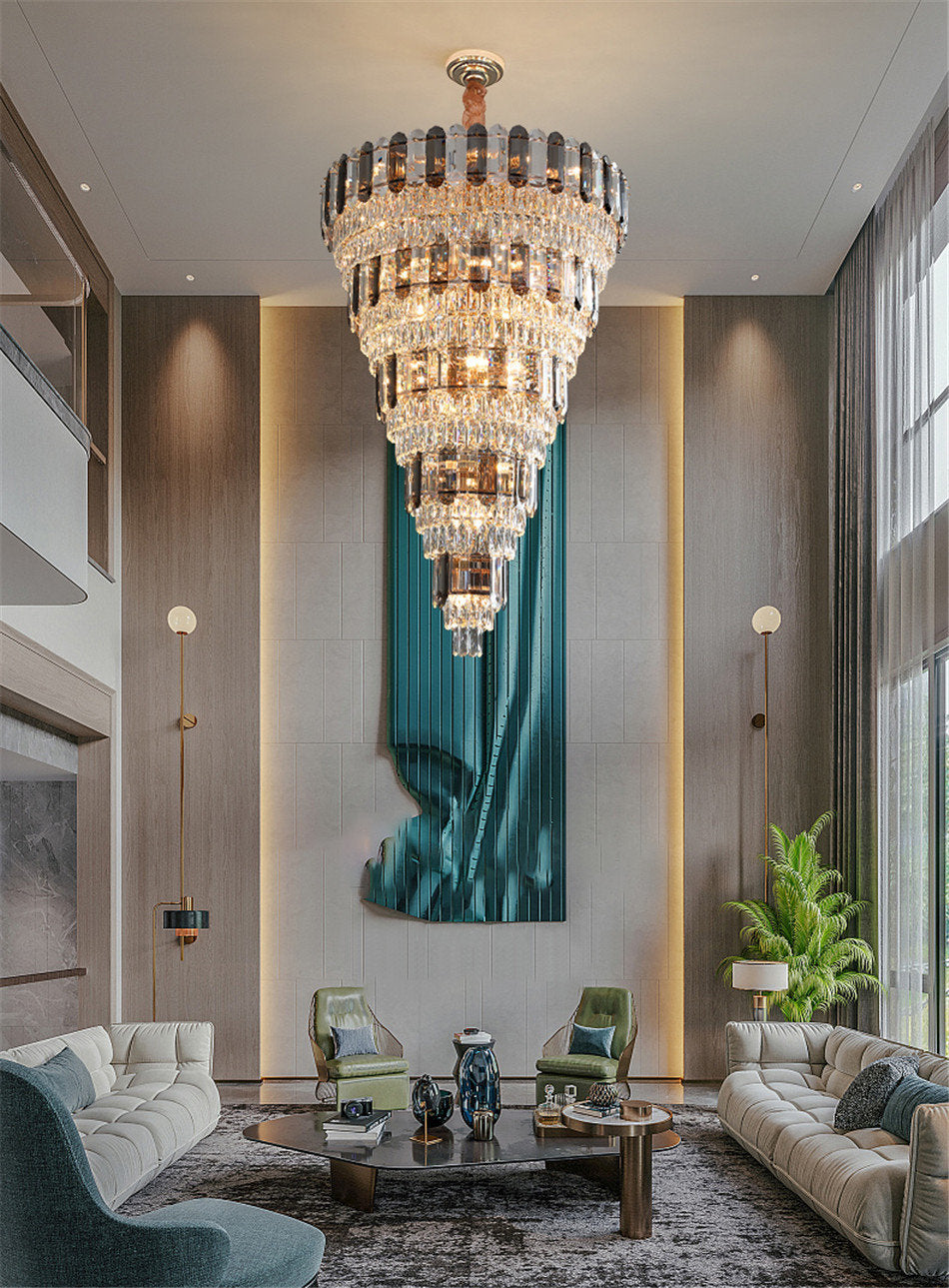 Voltri | Post-modern Grand Luxury Crystal Chandelier, Dia31.5"By Miron Demid LLC