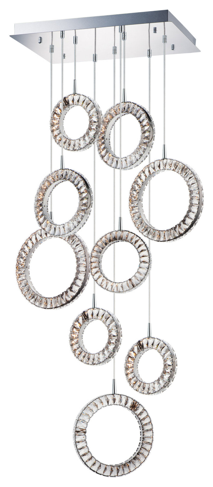 ET2 E30568-20 Charm 9 Light 30"W LED Crystal Multi Light Pendant - PolishedBy ET2 Contemporary Lighting