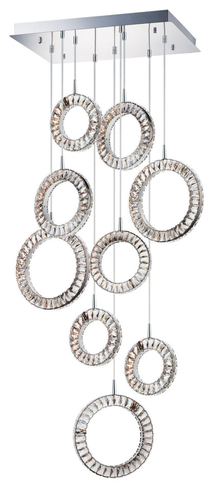 ET2 E30568-20 Charm 9 Light 30"W LED Crystal Multi Light Pendant - PolishedBy ET2 Contemporary Lighting