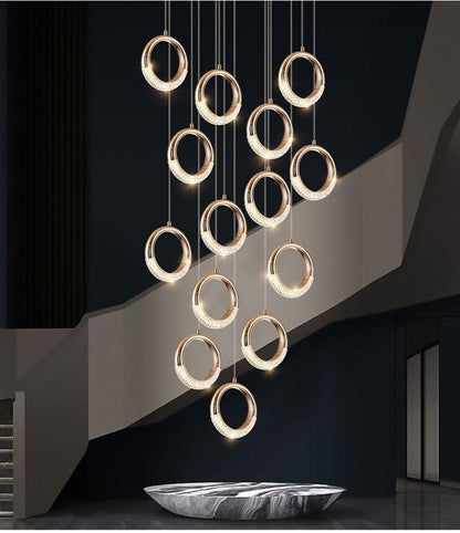Cannero Riviera | Luxury Gold Ring Pendant Lighting, 14 LightsBy Miron Demid LLC