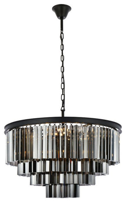 Elegant Lighting 1201D32-SS/RC Sydney 17 Light 32"W Crystal - Polished NickelBy Elegant Furniture & Lighting