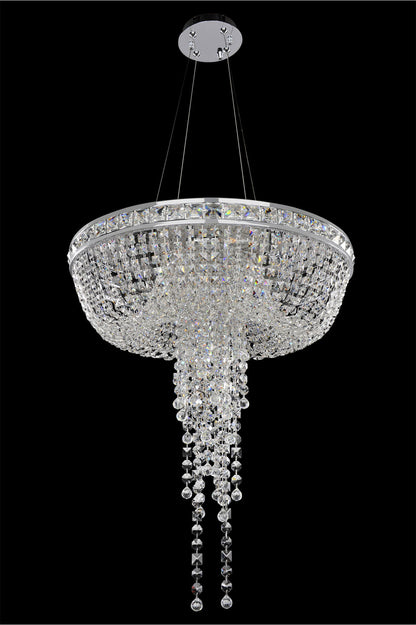 Cascata Convertible Pendant, Flush Mount, Chrome, 32"By KALCO LIGHTING
