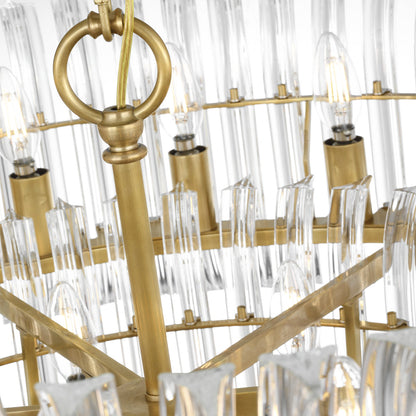 AERIN Rhine 34" Three Tier Chandelier with Crystal