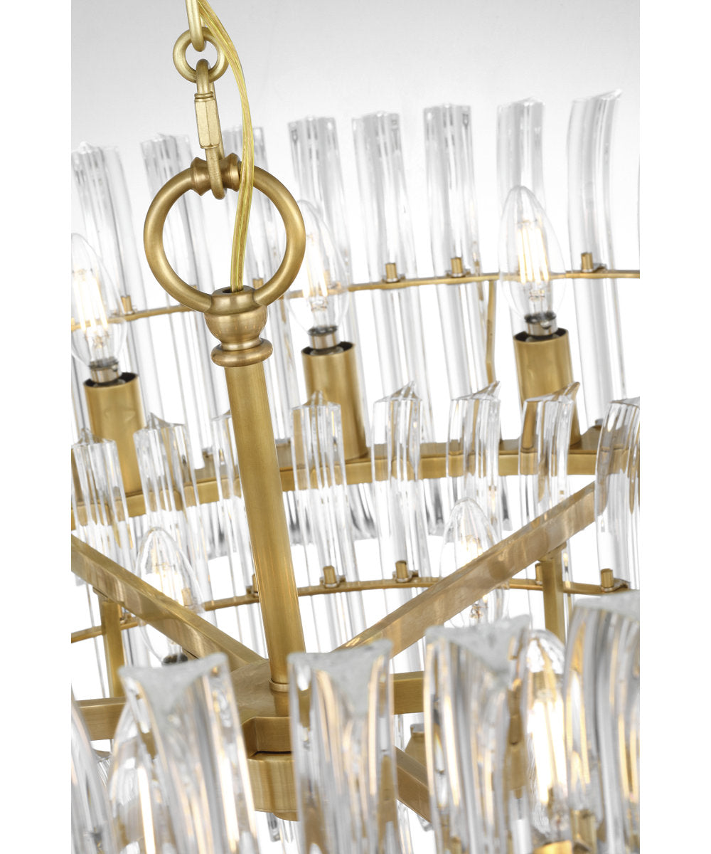 AERIN Rhine 34" Three Tier Chandelier with Crystal