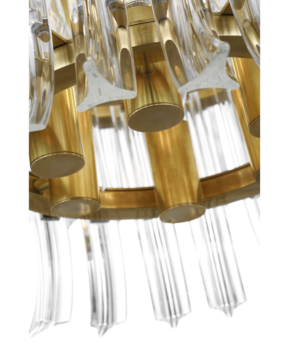 AERIN Rhine 34" Three Tier Chandelier with Crystal