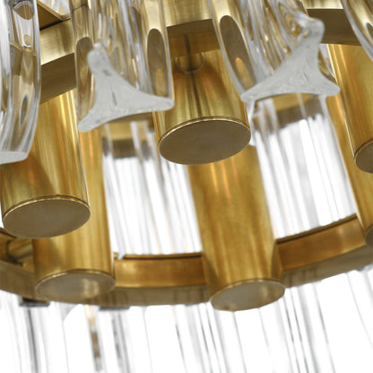 AERIN Rhine 34" Three Tier Chandelier with Crystal