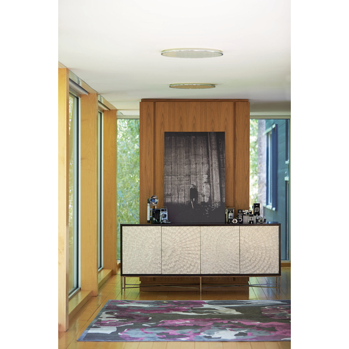 Adagio 82" Wide 3 Drawer Gmelina Wood Buffet Table
