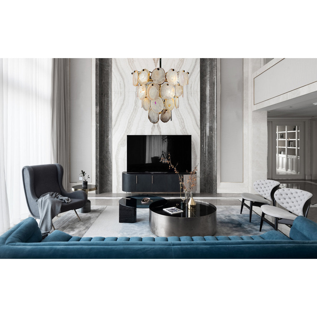 Agate 11 - Light Gold Tiered Chandelier