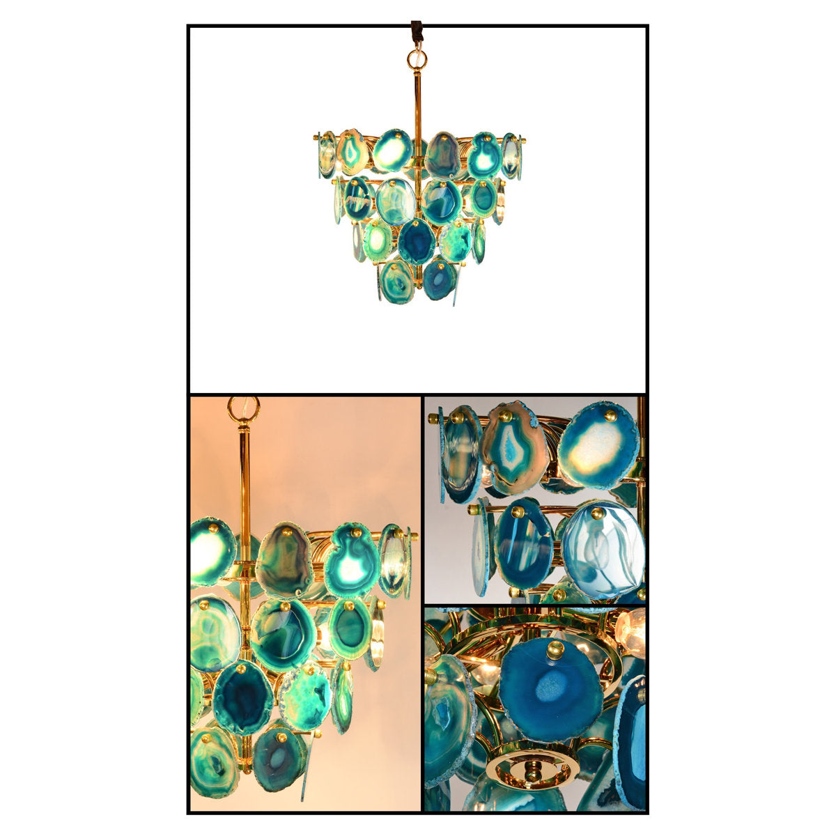 Agate 11 - Light Unique Tiered Chandelier