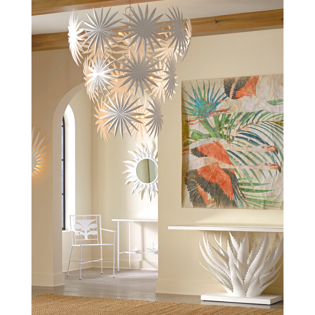 Agave Glass Console Table