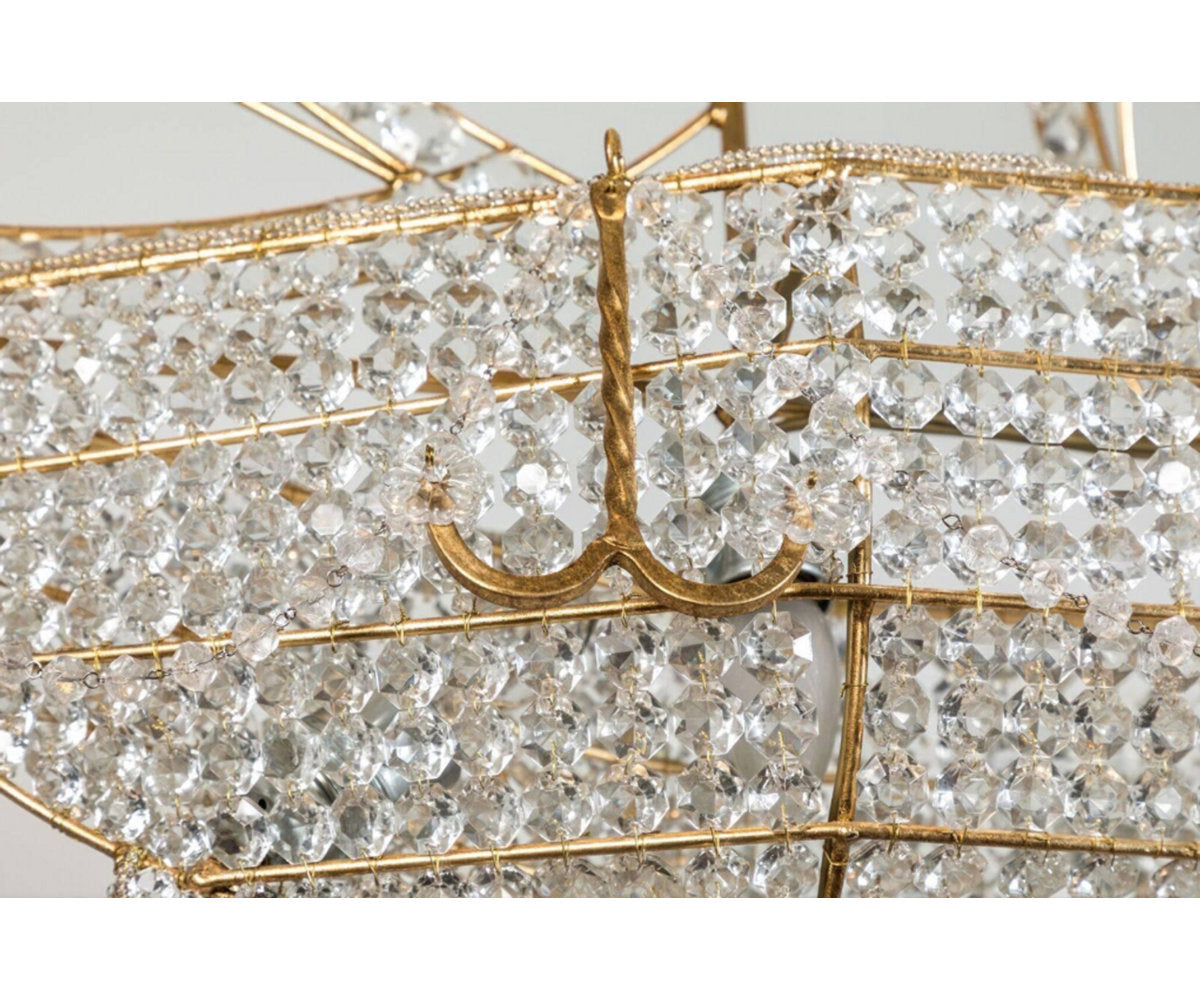 Akari Crystal Boat Chandelier 34"