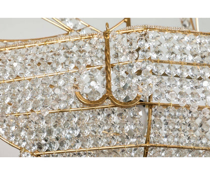 Akari Crystal Boat Chandelier 34"