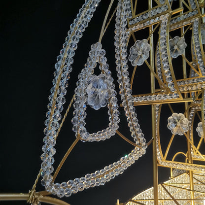 Akari Crystal Boat Chandelier 34"