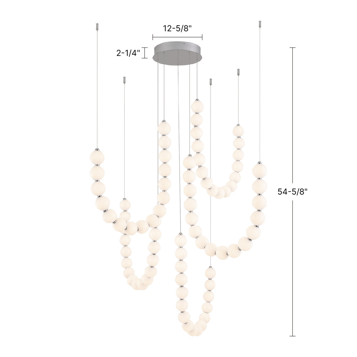 Akoya 80 Light Silver dimmable LED Chandelier