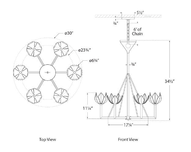Alberto 6 - Light Chandelier