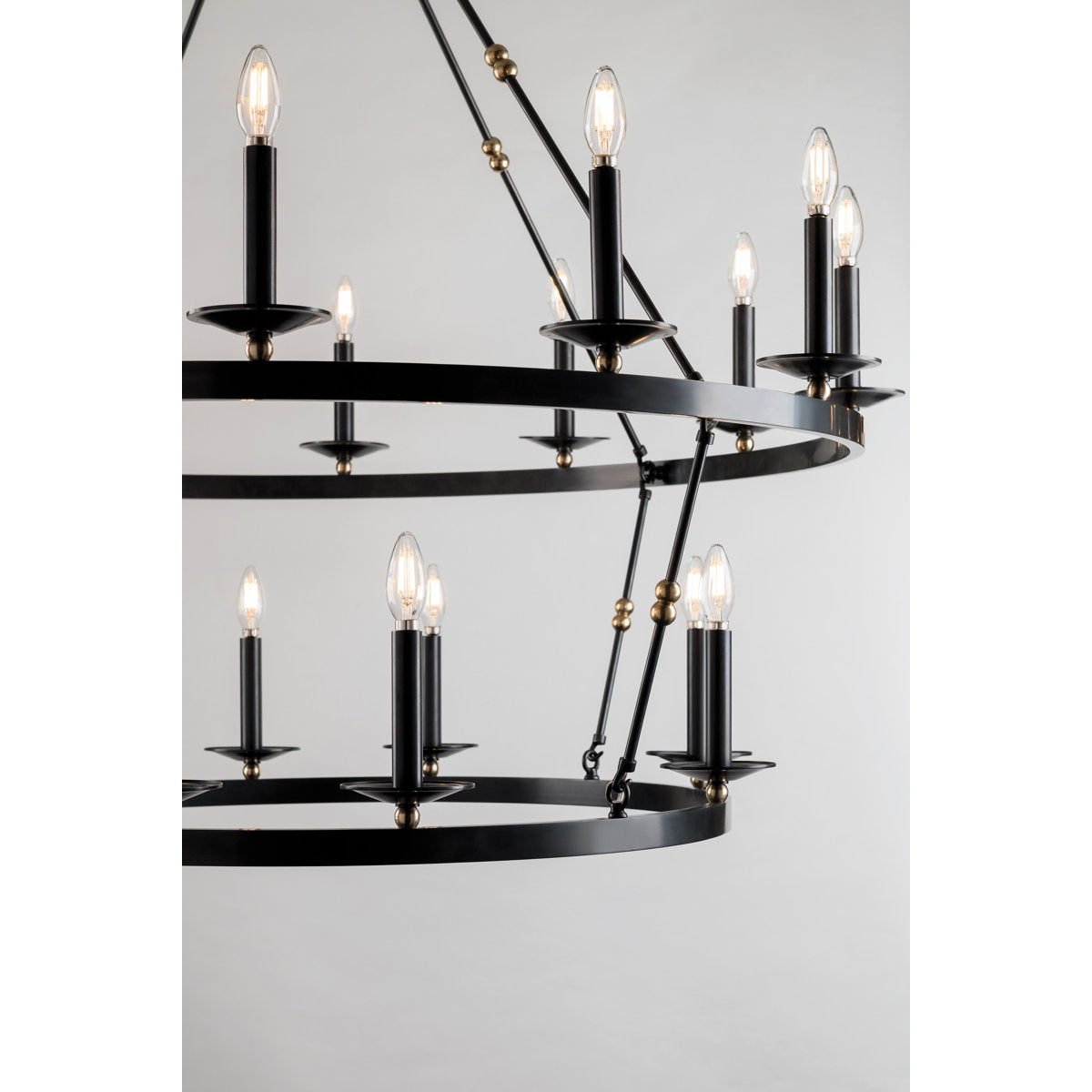 Allendale 28 - Light Candle Style Wagon Wheel Chandelier