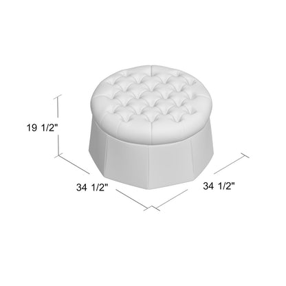 Alma 35" Tufted Round Cocktail Ottoman