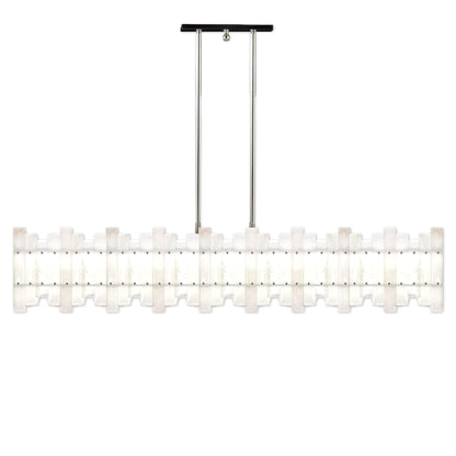 American Brass And Crystal Alabaster Prism Linear 56 Inch 12 Light Linear Suspension Light Cp474050
