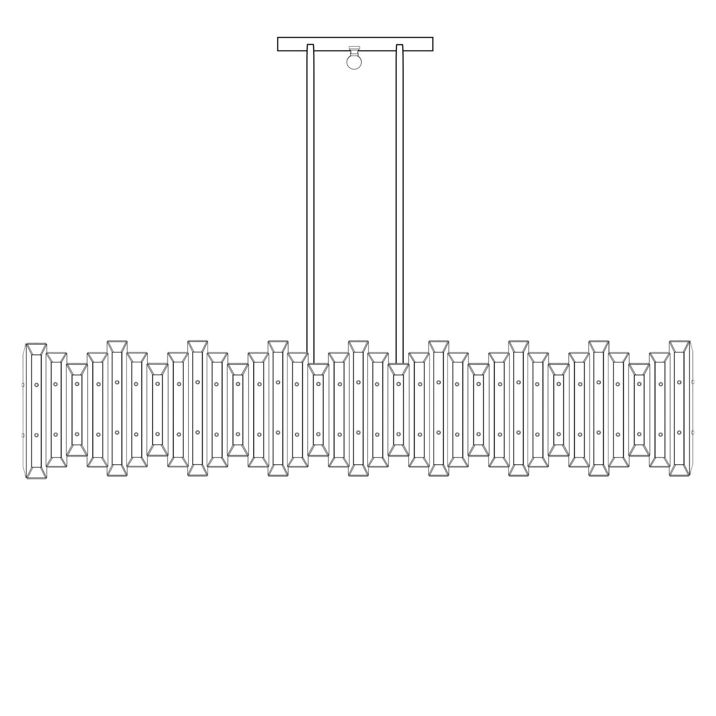 American Brass And Crystal Alabaster Prism Linear 56 Inch 12 Light Linear Suspension Light Cp474050