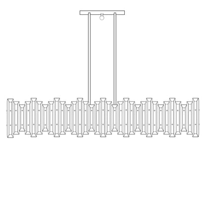 American Brass And Crystal Alabaster Prism Linear 56 Inch 12 Light Linear Suspension Light Cp474050