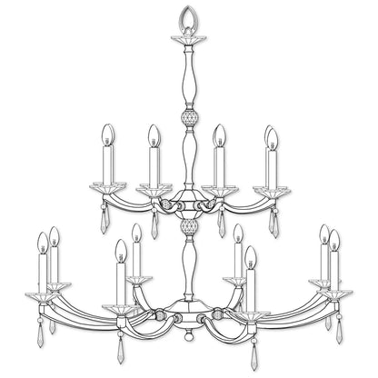 American Brass And Crystal American Brass And Crystal Kensington 16 Light Chandelier Cp477418