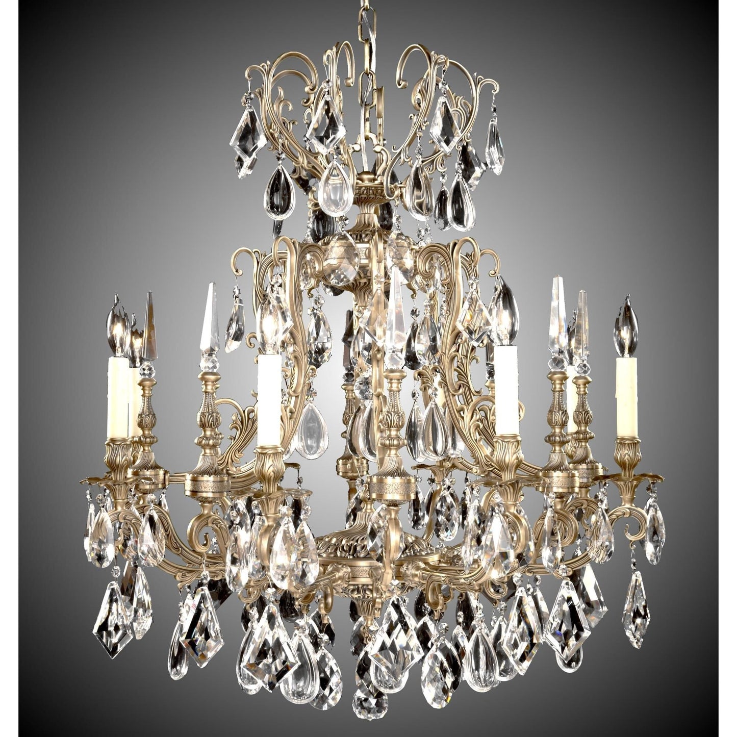 American Brass And Crystal Parisian 10 Light Chandelier Cp306158