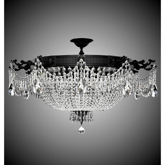 American Brass And Crystal Valencia 36 Inch 12 Light Flush Mount Cp361940