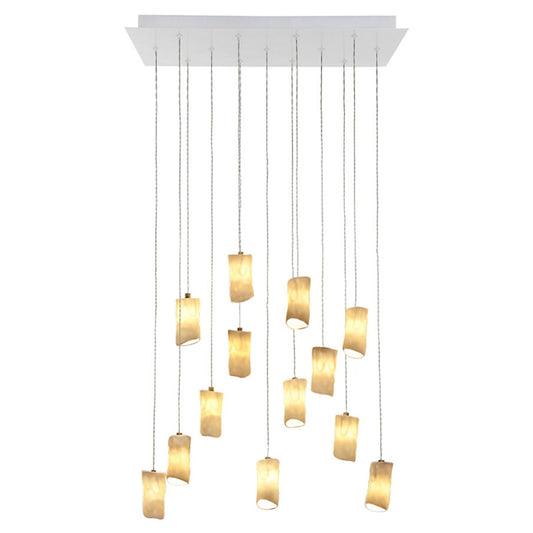 Amorphic 13 - Light Porcelain Pendants Rectangular Chandelier