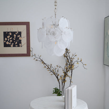 Aqua White Glass Chandelier