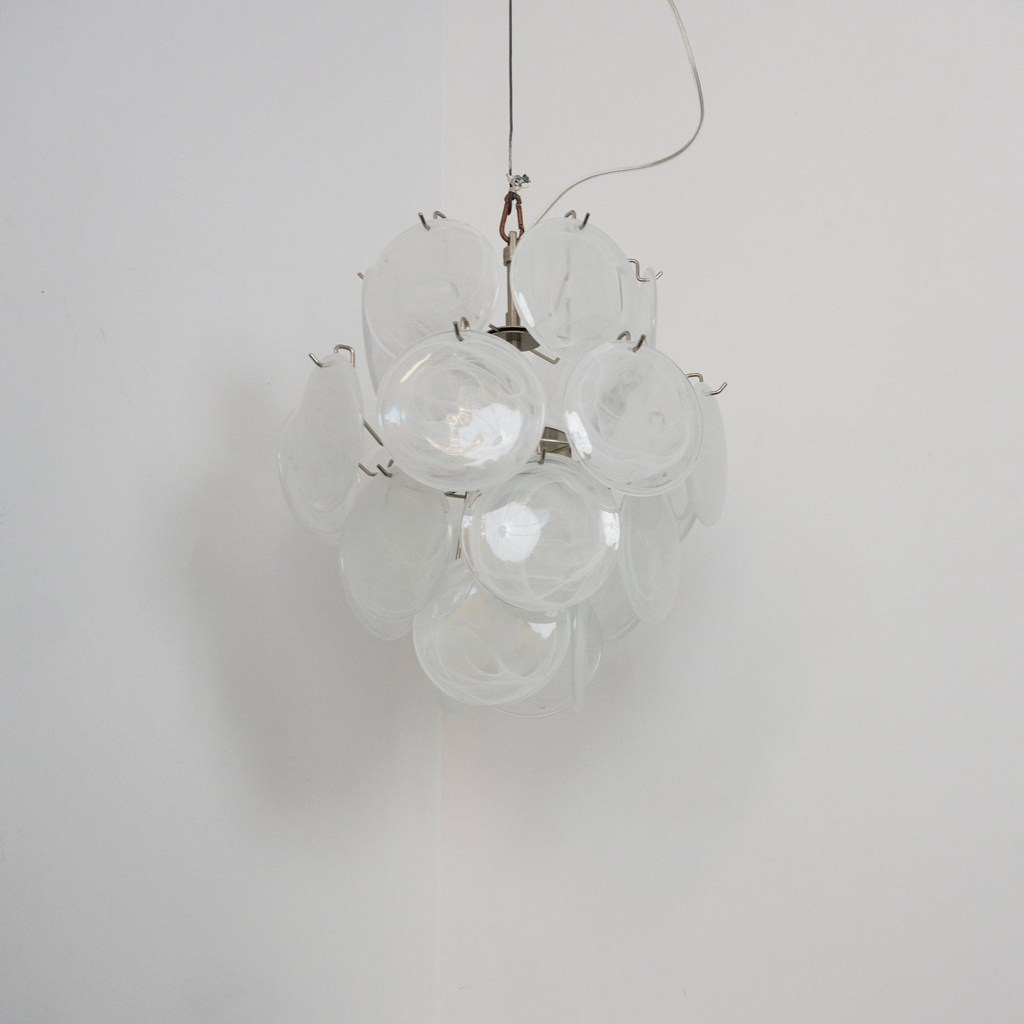 Aqua White Glass Chandelier