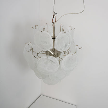 Aqua White Glass Chandelier