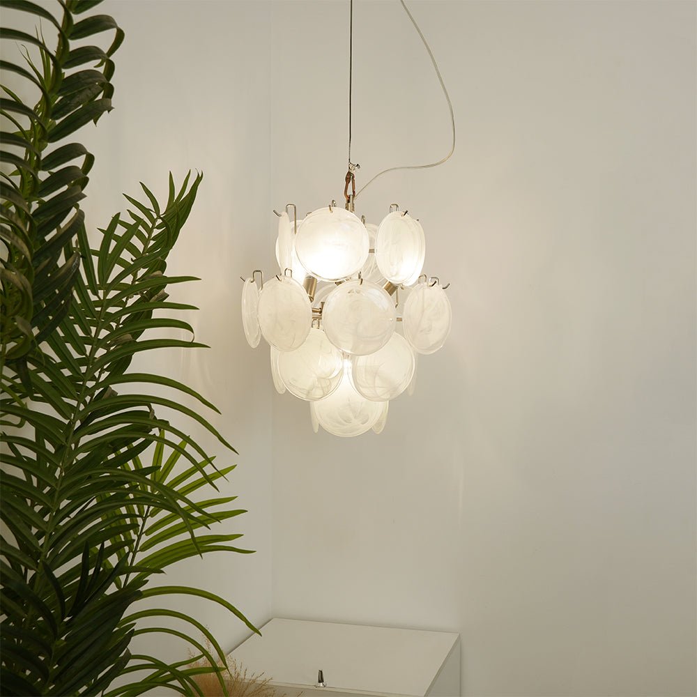 Aqua White Glass Chandelier