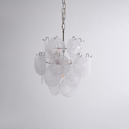 Aqua White Glass Chandelier